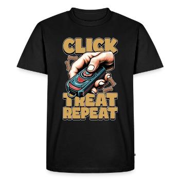 Dog Trainer Click Treat Repeat Animal Behaviorist - Men's Premium Organic T-Shirt - black - Front - Nico (187cm)