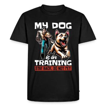 Dresseur de chiens Mon chien est en formation Formation d’agilité - T-shirt Premium bio Homme - noir - Devant - Nico (187cm)