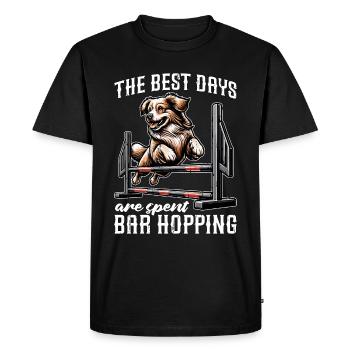 Entraînement à l’agilité canine Les meilleurs jours sont le sport canin - T-shirt Premium bio Homme - noir - Devant - Nico (187cm)