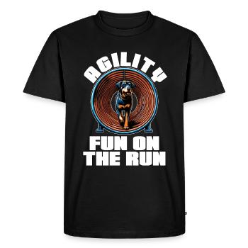 Dog Agility Fun On The Run Passionné de sports canins - T-shirt Premium bio Homme - noir - Devant - Nico (187cm)