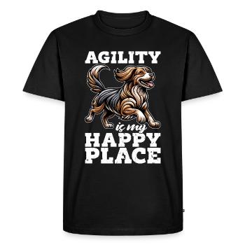 L’agility canin est mon endroit heureux Loves Agility Sport - T-shirt Premium bio Homme - noir - Devant - Nico (187cm)