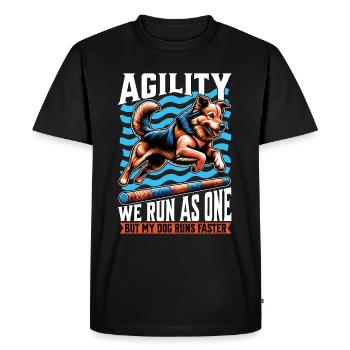 Dog Agility Nous courons comme un seul passionné de sport canin - T-shirt Premium bio Homme - noir - Devant - Nico (187cm)