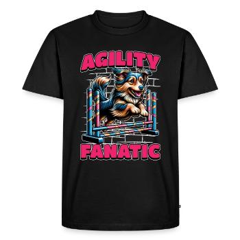 Dog Agility Fanatic Dog Sport Agility Training - T-shirt Premium bio Homme - noir - Devant - Nico (187cm)