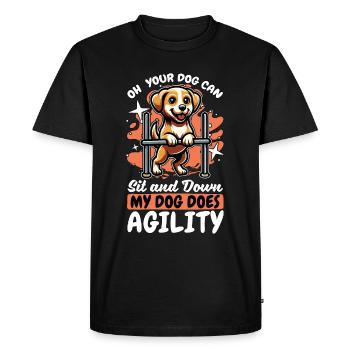 Dog Agility Training Oh Your Dog Can Sit Dog Owner - Men's Premium Organic T-Shirt - black - Front - Nico (187cm)
