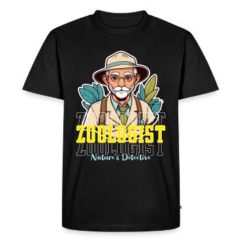 Zoologiste Détective de la nature Scientifique animalier - T-shirt Premium bio Homme - noir - Devant - Nico (187cm)