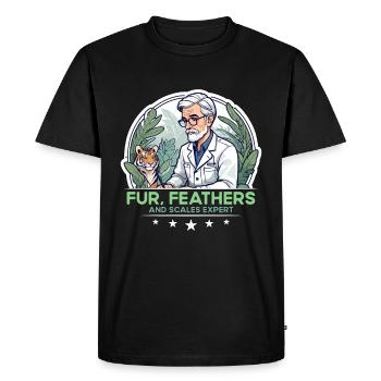 Zoologiste expert en plumes et écailles Zoologie - T-shirt Premium bio Homme - noir - Devant - Nico (187cm)