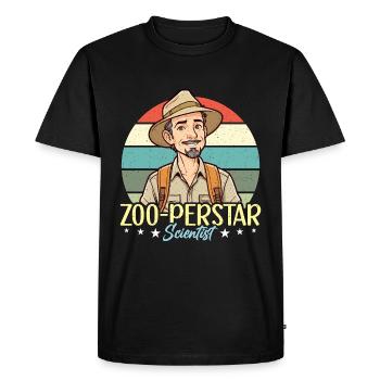 Zoologiste Zoo-perstar Scientifique Rétro Biologiste - T-shirt Premium bio Homme - noir - Devant - Nico (187cm)
