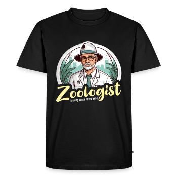 Zoologiste : donner un sens à l’amoureux des animaux sauvages - T-shirt Premium bio Homme - noir - Devant - Nico (187cm)