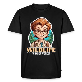 Zoologie Faune Wonder Worker Biologiste Gardien de zoo - T-shirt Premium bio Homme - noir - Devant - Nico (187cm)