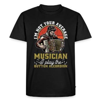 Accordéon Je ne suis pas un musicien moyen Musique folklorique - T-shirt Premium bio Homme - noir - Devant - Nico (187cm)