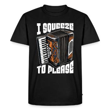 Accordion I Squeeze To Please Musical Instrument - Men's Premium Organic T-Shirt - black - Front - Nico (187cm)