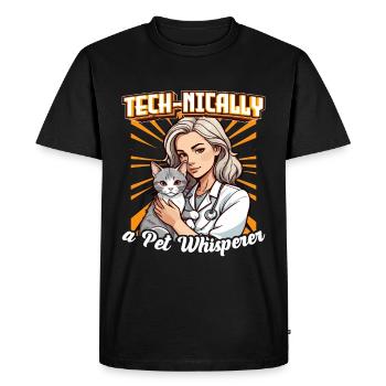 Veterinary Technician Tech-nically Animal Lover - Men's Premium Organic T-Shirt - black - Front - Nico (187cm)