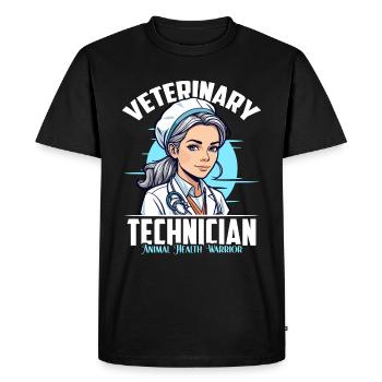 Veterinary Technician Animal Health Veterinarian - Men's Premium Organic T-Shirt - black - Front - Nico (187cm)