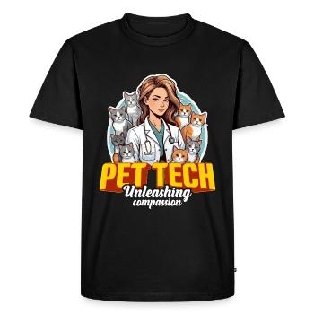 Veterinary Technician Pet Tech Unleashing Vet Med - Men's Premium Organic T-Shirt - black - Front - Nico (187cm)