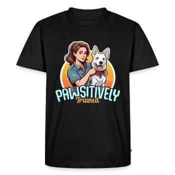 Dog Trainer Pawsitively Trained Animal Behaviorist - Men's Premium Organic T-Shirt - black - Front - Nico (187cm)