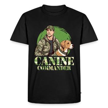Dresseur de chiens, Commandant canin, Comportementaliste animalier - T-shirt Premium bio Homme - noir - Devant - Nico (187cm)