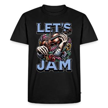 Fiddle Let's Jam String Instrument Fiddle Player - Men's Premium Organic T-Shirt - black - Front - Nico (187cm)