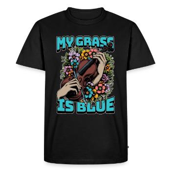 Fiddle My Grass Is Blue Music Lover Fiddle Player - T-shirt Premium bio Homme - noir - Devant - Nico (187cm)