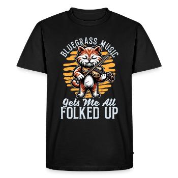 Fiddle Bluegrass Music Gets Me Instrument à cordes - T-shirt Premium bio Homme - noir - Devant - Nico (187cm)