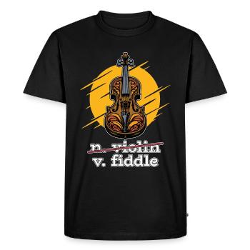 Violon Passionné d’instruments à cordes Violoniste - T-shirt Premium bio Homme - noir - Devant - Nico (187cm)