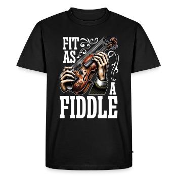 Fiddle Fit As A Fiddle Musician Violin Music Lover - Men's Premium Organic T-Shirt - black - Front - Nico (187cm)