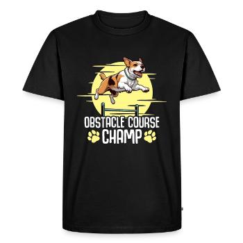 Dressage d’Agility Chien Course d’obstacles Sport canin - T-shirt Premium bio Homme - noir - Devant - Nico (187cm)
