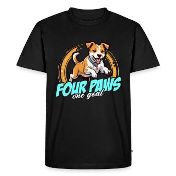 Dressage d’agilité canine quatre pattes un but propriétaire de chien - T-shirt Premium bio Homme - noir - Devant - Nico (187cm)