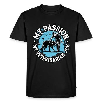 Veterinary Medicine My Passion My Vet Assistant - Men's Premium Organic T-Shirt - black - Front - Nico (187cm)