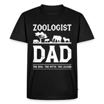 Zoologiste Papa L’idole Le mythe Scientifique animalier - T-shirt Premium bio Homme - noir - Devant - Nico (187cm)
