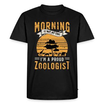 Zoologist Morning n’est pas mon temps Scientifique animalier - T-shirt Premium bio Homme - noir - Devant - Nico (187cm)