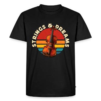 Fiddle Strings & Dreams Amateur d’instruments de musique - T-shirt Premium bio Homme - noir - Devant - Nico (187cm)