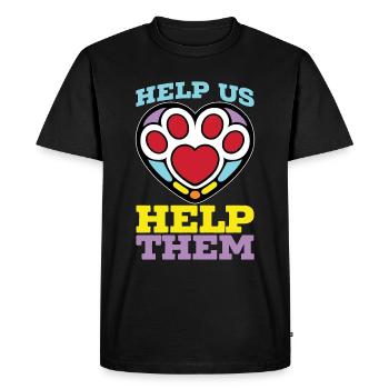 Refuge pour animaux Aidez-nous à les aider Adoption d’animaux de compagnie - T-shirt Premium bio Homme - noir - Devant - Nico (187cm)