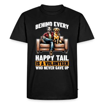 Un refuge pour animaux derrière chaque propriétaire de chien à queue heureux - T-shirt Premium bio Homme - noir - Devant - Nico (187cm)