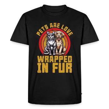Les animaux de compagnie du refuge pour animaux sont l’amour enveloppé dans l’amour des chiens - T-shirt Premium bio Homme - noir - Devant - Nico (187cm)