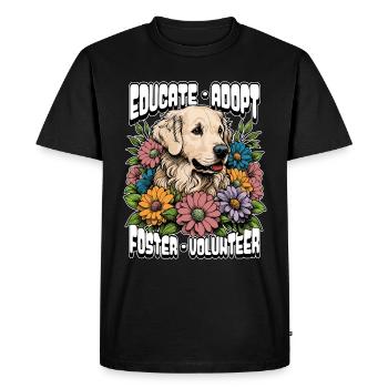 Refuge pour animaux Éduquer Adopter Famille d’accueil Amoureux des animaux - T-shirt Premium bio Homme - noir - Devant - Nico (187cm)