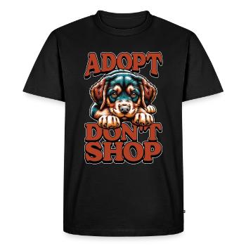 Refuge pour animaux Adoptez Don’t Shop Droits des animaux - T-shirt Premium bio Homme - noir - Devant - Nico (187cm)