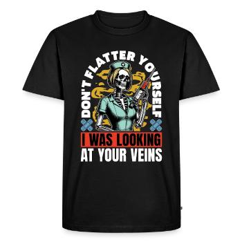 Nurse Practitioner Don't Flutter Nursing Assistant - Men's Premium Organic T-Shirt - black - Front - Nico (187cm)