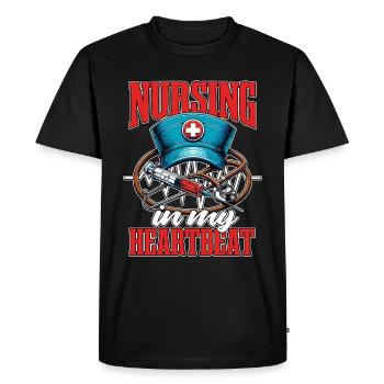 Nurse Practitioner Nursing In My Heart Healthcare - Men's Premium Organic T-Shirt - black - Front - Nico (187cm)