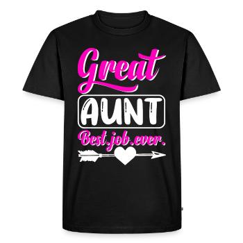 Great Aunt Best Job Ever Cute Arrow and Heart - Men's Premium Organic T-Shirt - black - Front - Nico (187cm)