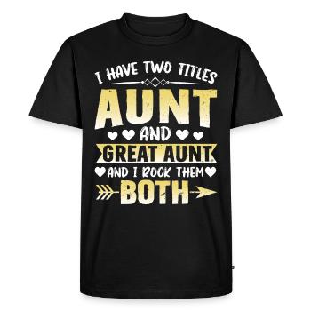 J’ai deux titres tante et grand-tante cadeaux - T-shirt Premium bio Homme - noir - Devant - Nico (187cm)