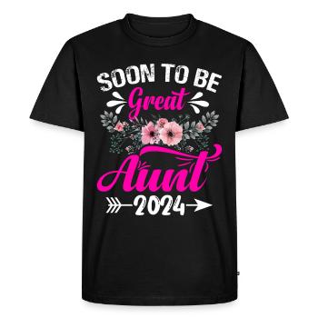 Bientôt grande-tante Floral Arrow famille révéler - T-shirt Premium bio Homme - noir - Devant - Nico (187cm)