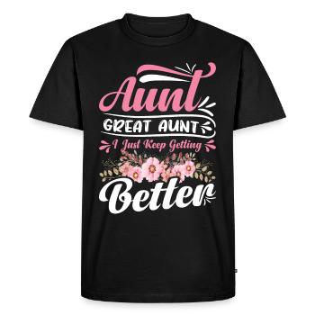 Tante Grande-tante, je continue de m’améliorer les femmes - T-shirt Premium bio Homme - noir - Devant - Nico (187cm)