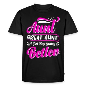Tante Grande tante Je continue de m’améliorer mignon - T-shirt Premium bio Homme - noir - Devant - Nico (187cm)