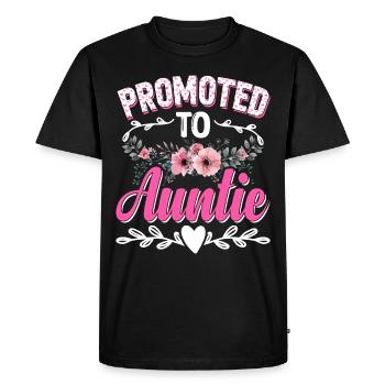 Promoted to Auntie Floral Design for New Aunts - Men's Premium Organic T-Shirt - black - Front - Nico (187cm)
