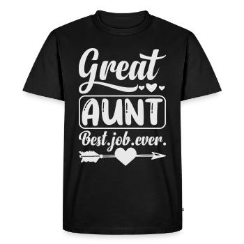 Grande tante Meilleur travail jamais mignon flèche et coeur - T-shirt Premium bio Homme - noir - Devant - Nico (187cm)
