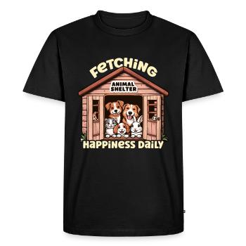 Refuge pour animaux Chercher le bonheur au quotidien Amoureux des chiens - T-shirt Premium bio Homme - noir - Devant - Nico (187cm)