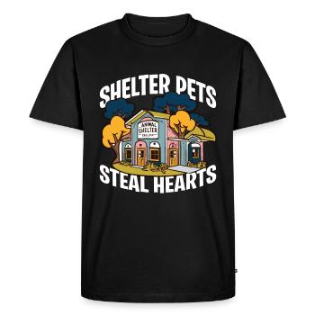 Refuge pour animaux Animaux de compagnie Steal Hearts Vétérinaire - T-shirt Premium bio Homme - noir - Devant - Nico (187cm)