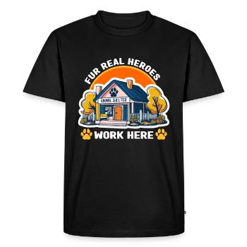 Animal Shelter for Real Heroes Work Foster Home - Men's Premium Organic T-Shirt - black - Front - Nico (187cm)