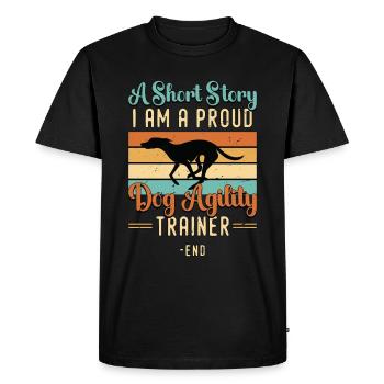 Dresseur d’agilité canine Une courte histoire Je suis maître-chien - T-shirt Premium bio Homme - noir - Devant - Nico (187cm)