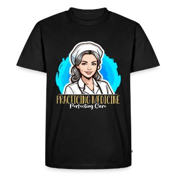 Nurse Practitioner Practicing Medicine Nursing - Men's Premium Organic T-Shirt - black - Front - Nico (187cm)